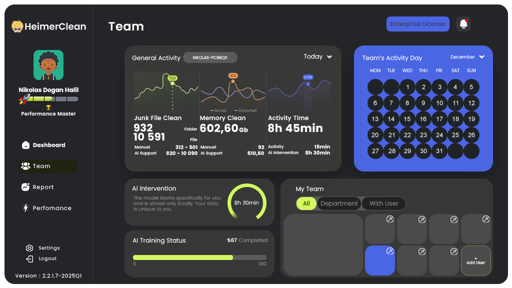 Team Dashboard UI